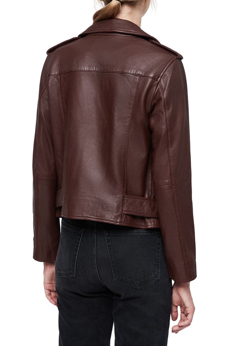 AllSaints Balfern Leather Biker Jacket, Alternate, color, 