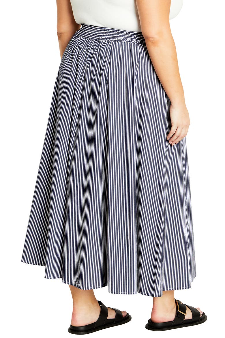 Stellar Stripe A-Line Maxi Skirt, Alternate, color, NAVY STRIPE