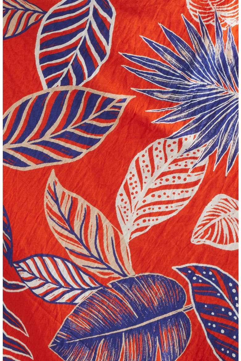 Tropical Print Midi Dress, Alternate, color, TROPICAL ORANGE