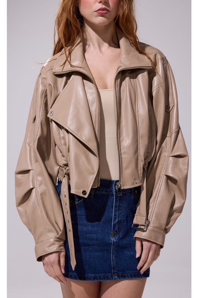 Papoose Butter Leather Jacket, Main, color, BEIGE