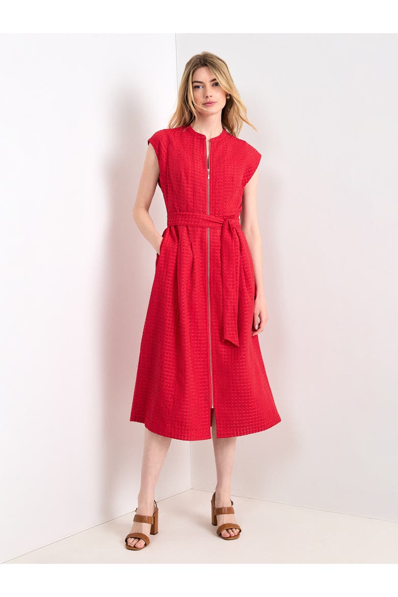 Elvira Zip Front Midi Dress, Main, color, Red