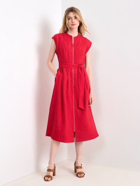 Elvira Zip Front Midi Dress