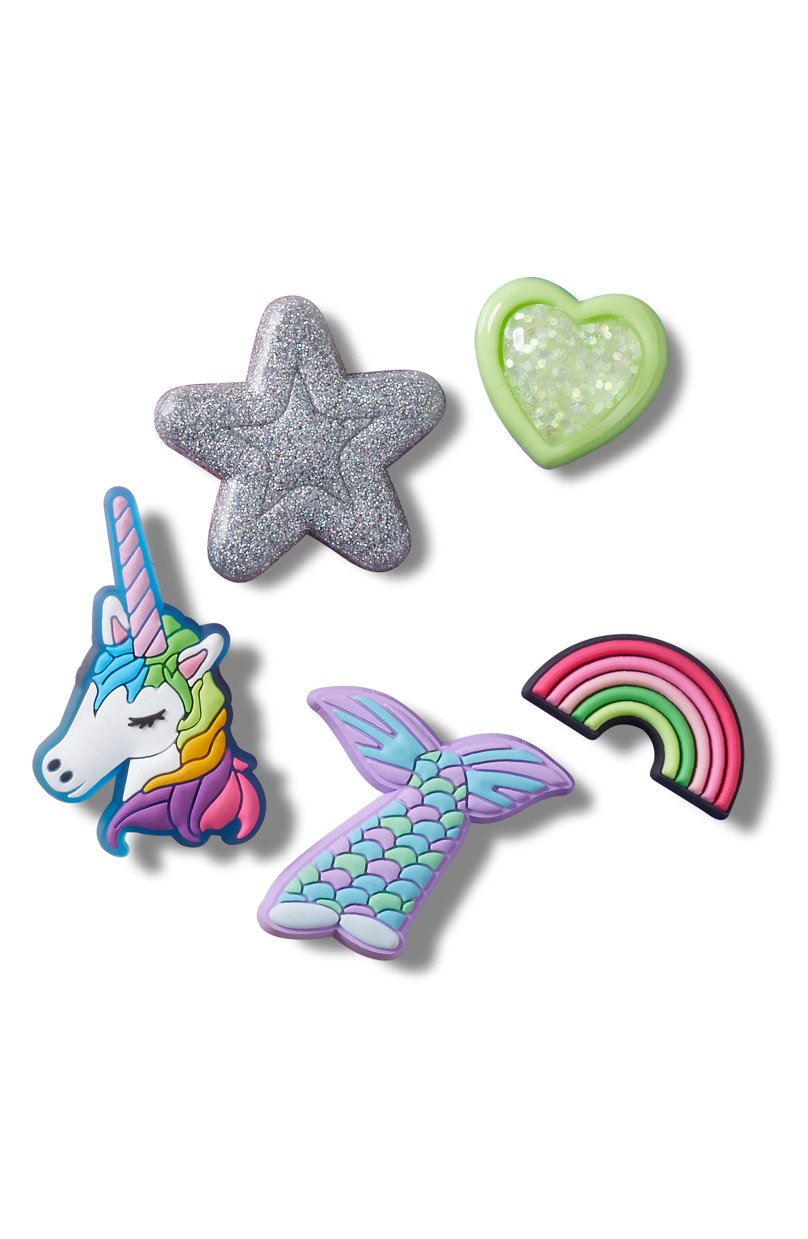 CROCS Kids' Favorite Unicorn Assorted 5-Pack Jibbitz Shoe Charms, Alternate, color, 