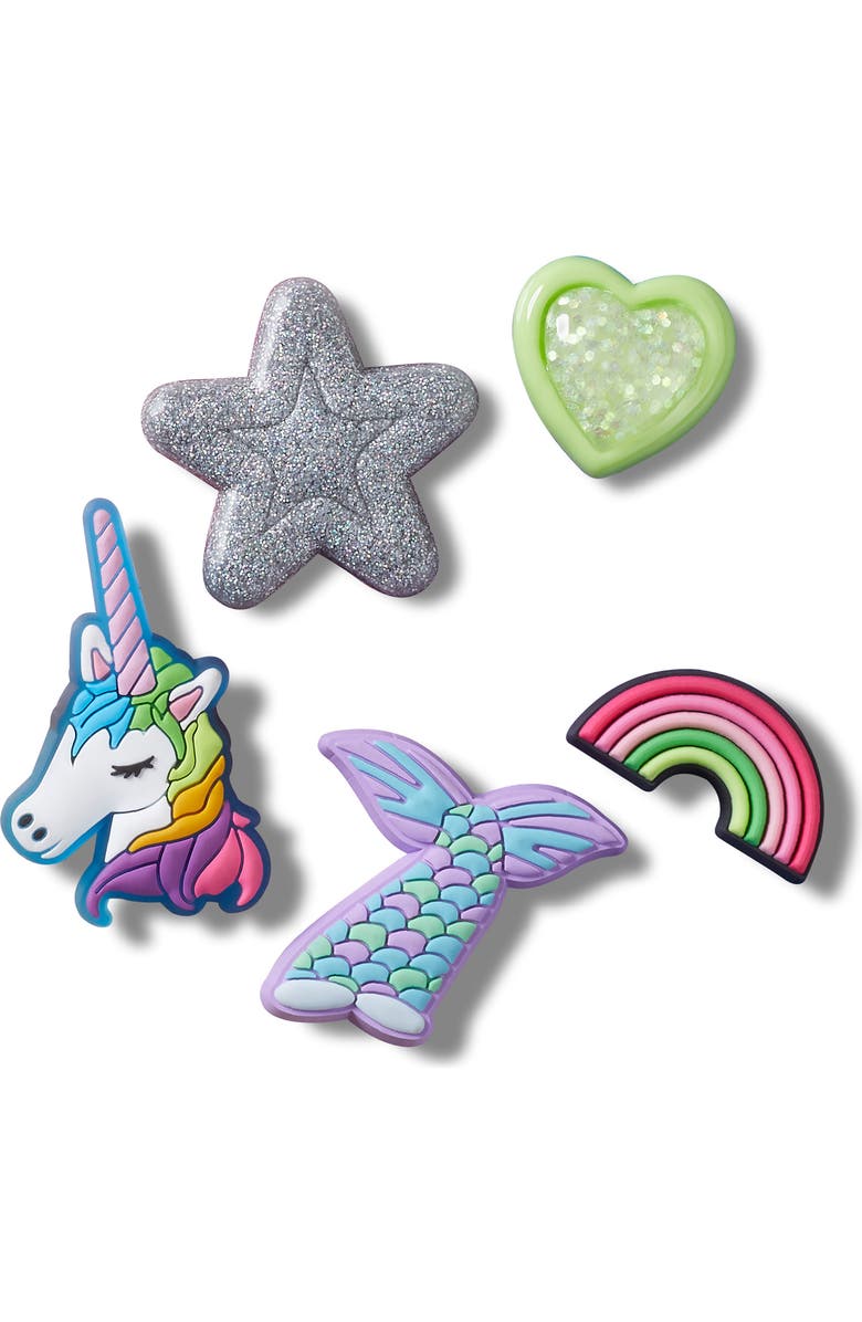 CROCS Kids' Favorite Unicorn Assorted 5-Pack Jibbitz Shoe Charms, Alternate, color,