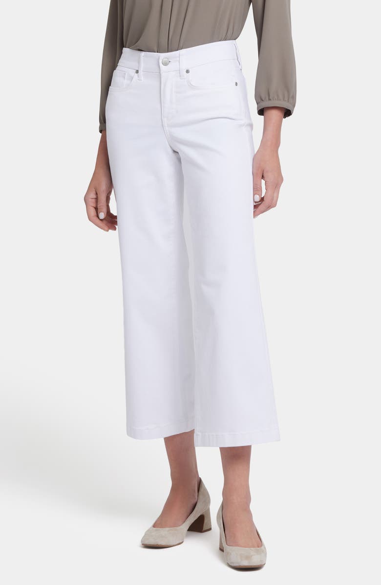 NYDJ Teresa Waist Match Ankle Wide Leg Jeans, Main, color, Optic White