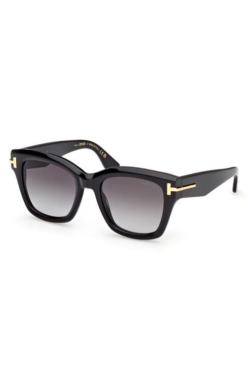 Tom Ford 53mm Gradient Butterfly Sunglasses In Black