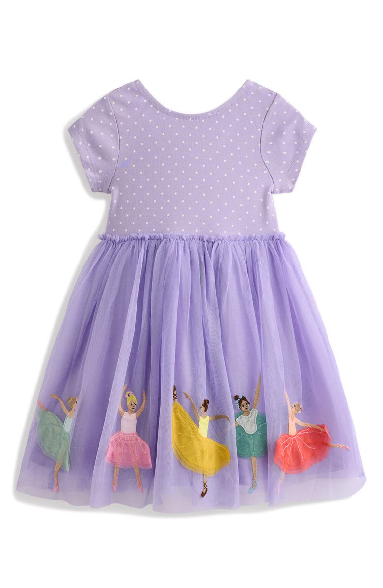 Mini Boden Kids' Ballerina Appliqué Jersey & Tulle Party Dress, Main, color, 
