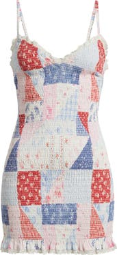 LoveShackFancy Solier Patchwork Cotton Minidress