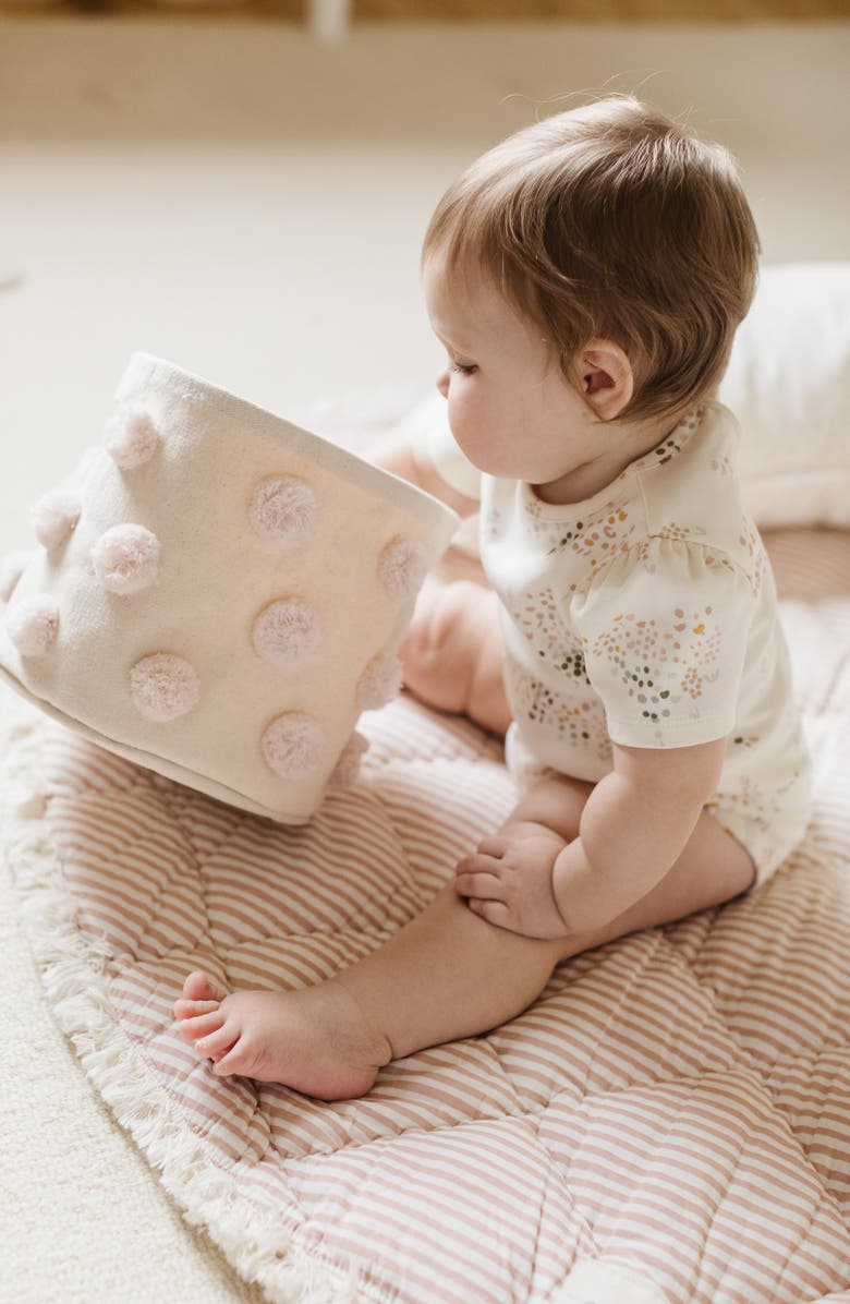 Pehr Mini Pompom Canvas Bin, Alternate, color, Pink