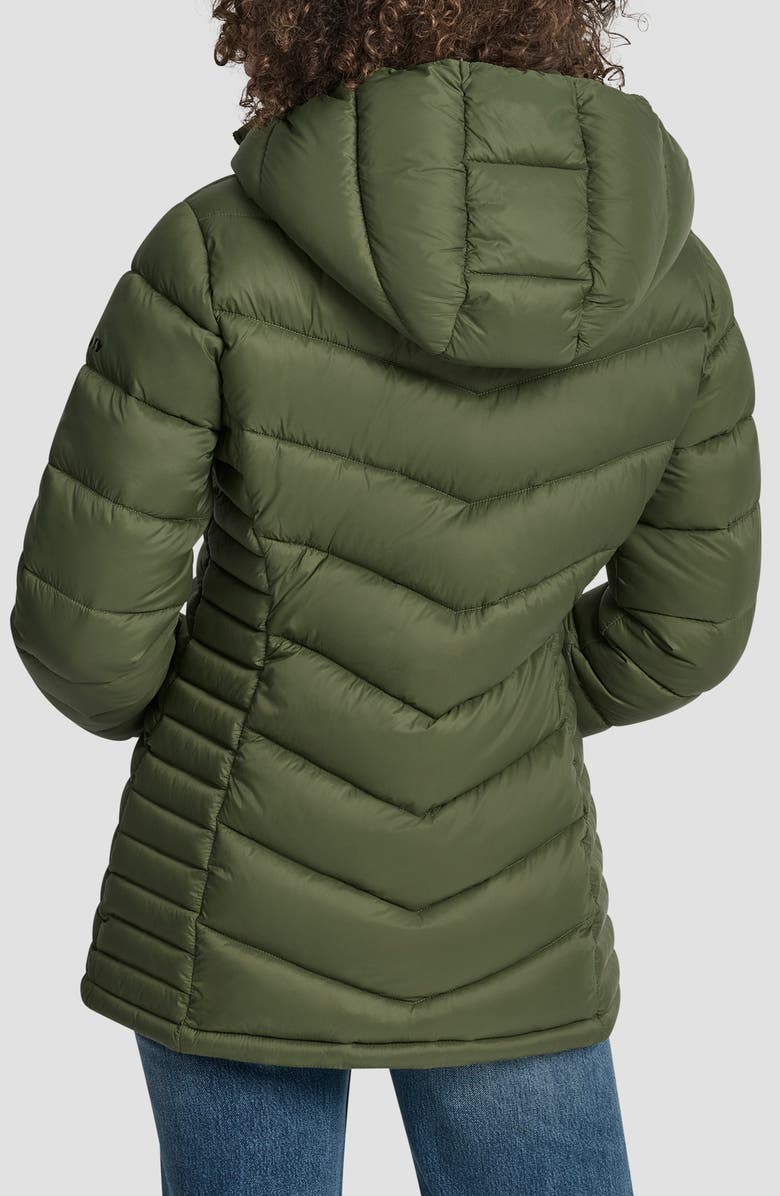 DKNY Cire Packable Hooded Puffer Jacket, Alternate, color, Evergreen