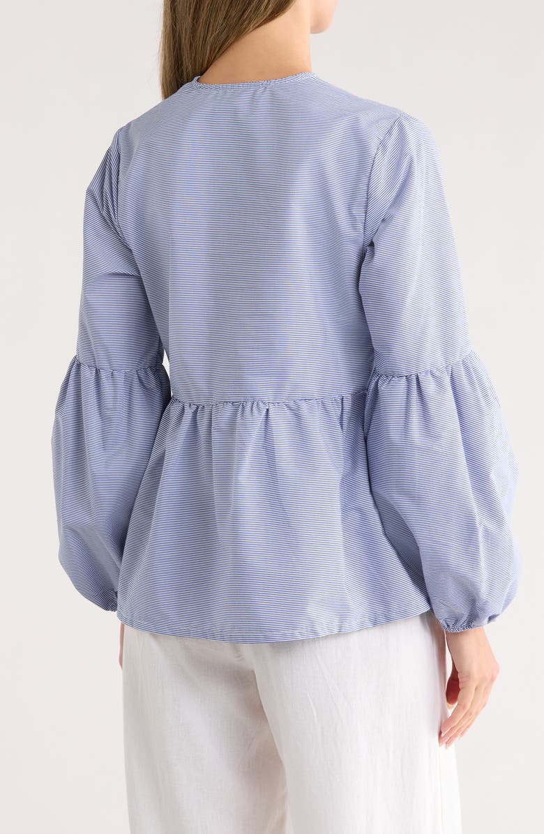 Forgotten Grace Long Sleeve Embroidered Top, Alternate, color, Blue/ Stripe
