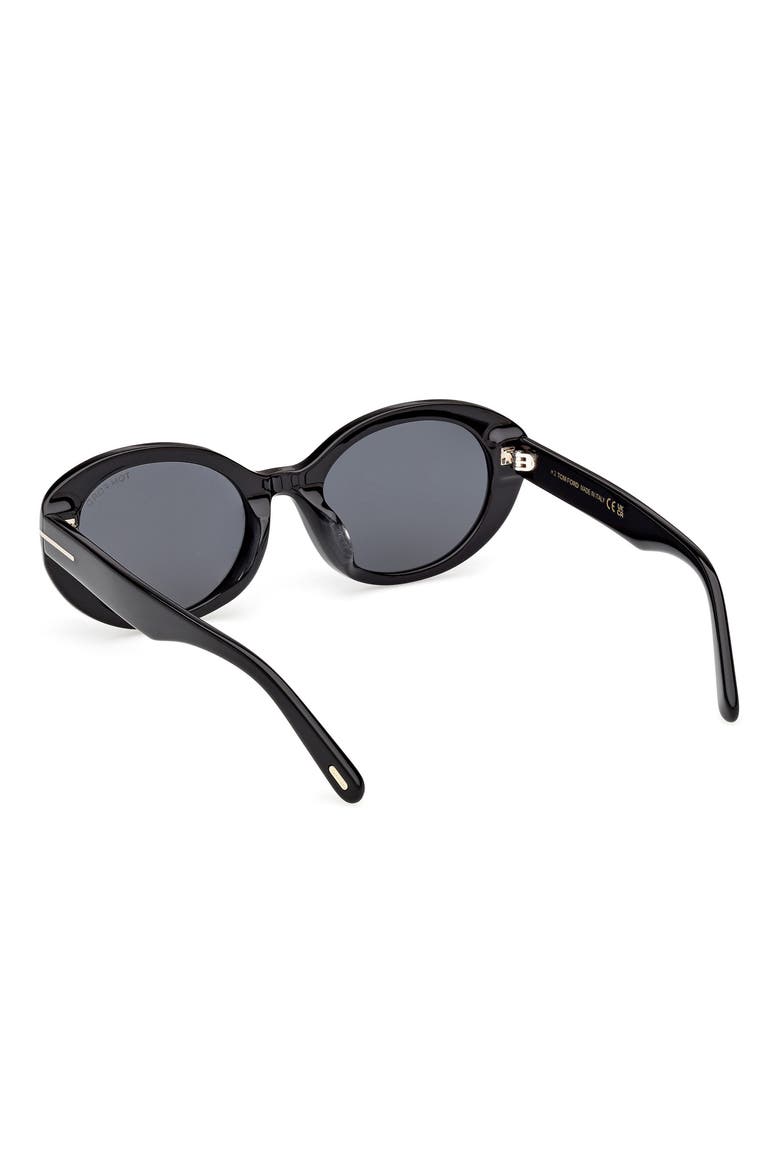 Jasmin 54mm Oval Sunglasses, Alternate, color, SHINY BLACK / SMOKE