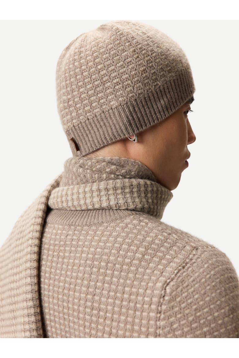 Cashmere Waffle Knit Hat, Alternate, color, taupe