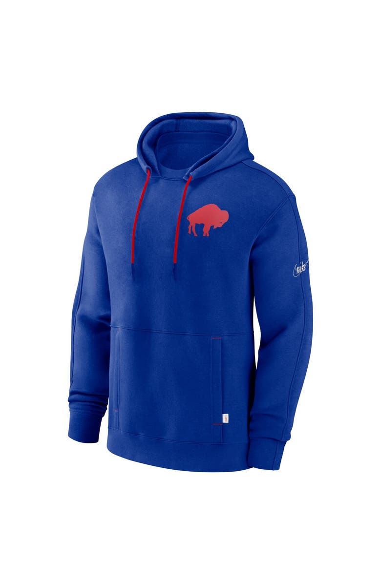 Nike Men's Nike Royal Buffalo Bills Throwback Layered Logo Statement Pullover Hoodie, Alternate, color,
