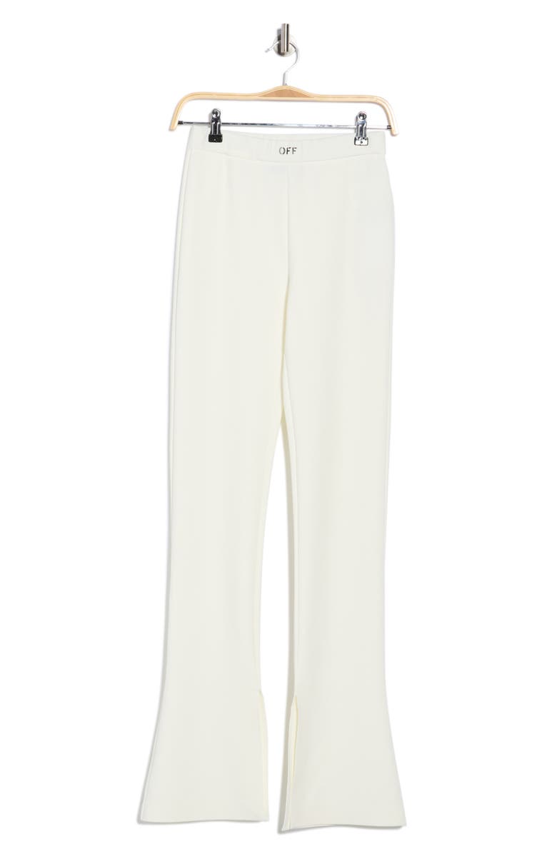 Off-White Sleek Split Cuff Flare Leggings, Alternate, color,