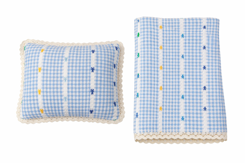 Boy Knit Floral Blanket Pillow Set (Baby)