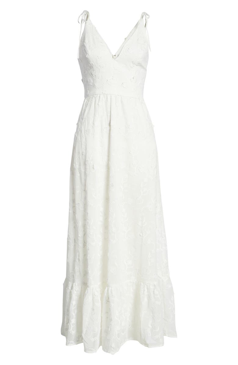 Dress the Population Sunny Floral Appliqué Fit & Flare Midi Dress, Alternate, color, 