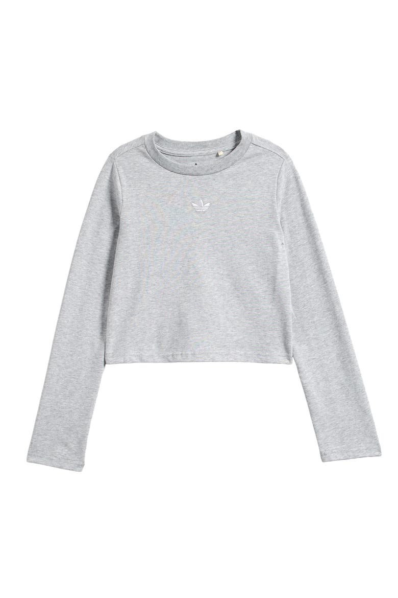 Kids' Logo Detail Sweatshirt, Main, color, GREY HEATHER