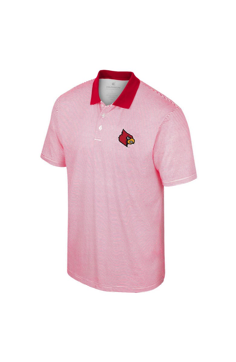 COLOSSEUM Men's Colosseum White/Red Louisville Cardinals Print Stripe Polo, Alternate, color, 