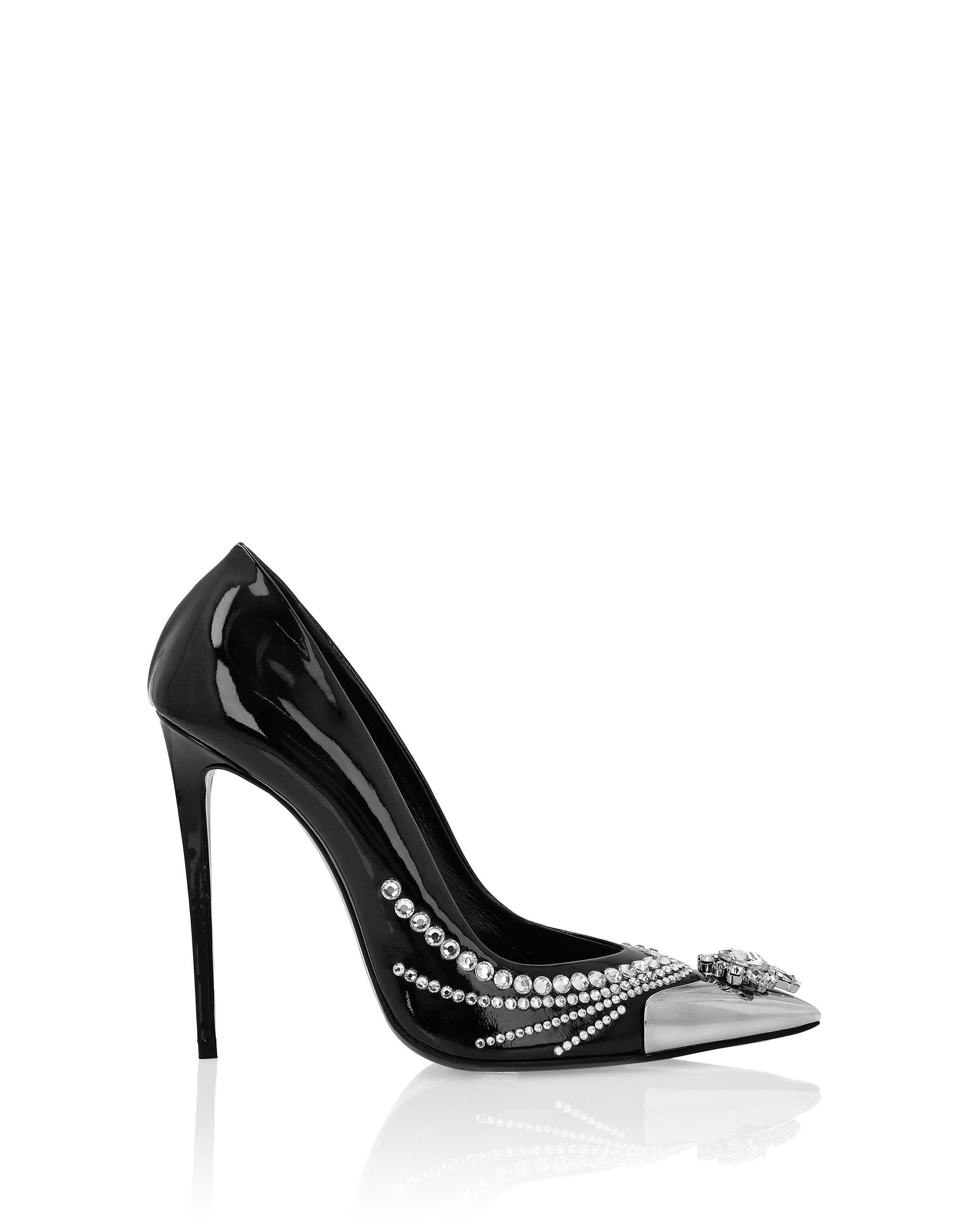 PHILIPP PLEIN Patent Leather Decollete Hi-Heels Women, Alternate, color, Black