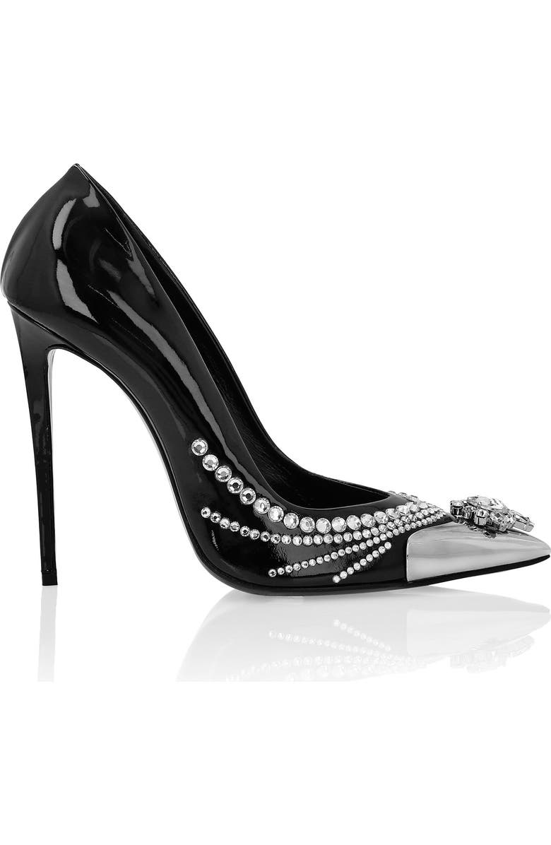 PHILIPP PLEIN Patent Leather Decollete Hi-Heels Women, Alternate, color, Black