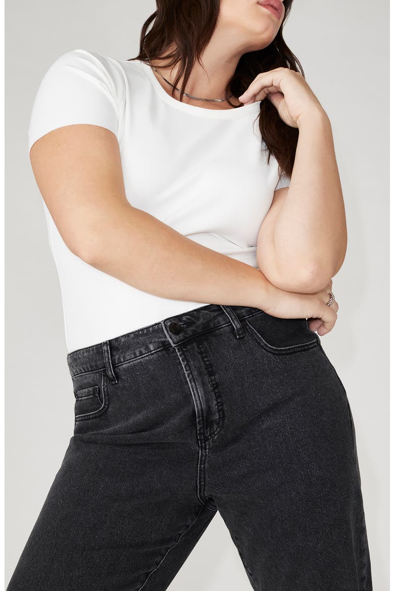 The Naomi High Waist Comfort Stretch Crop Straight Leg Jeans, Alternate, color, VINTAGE BLACK