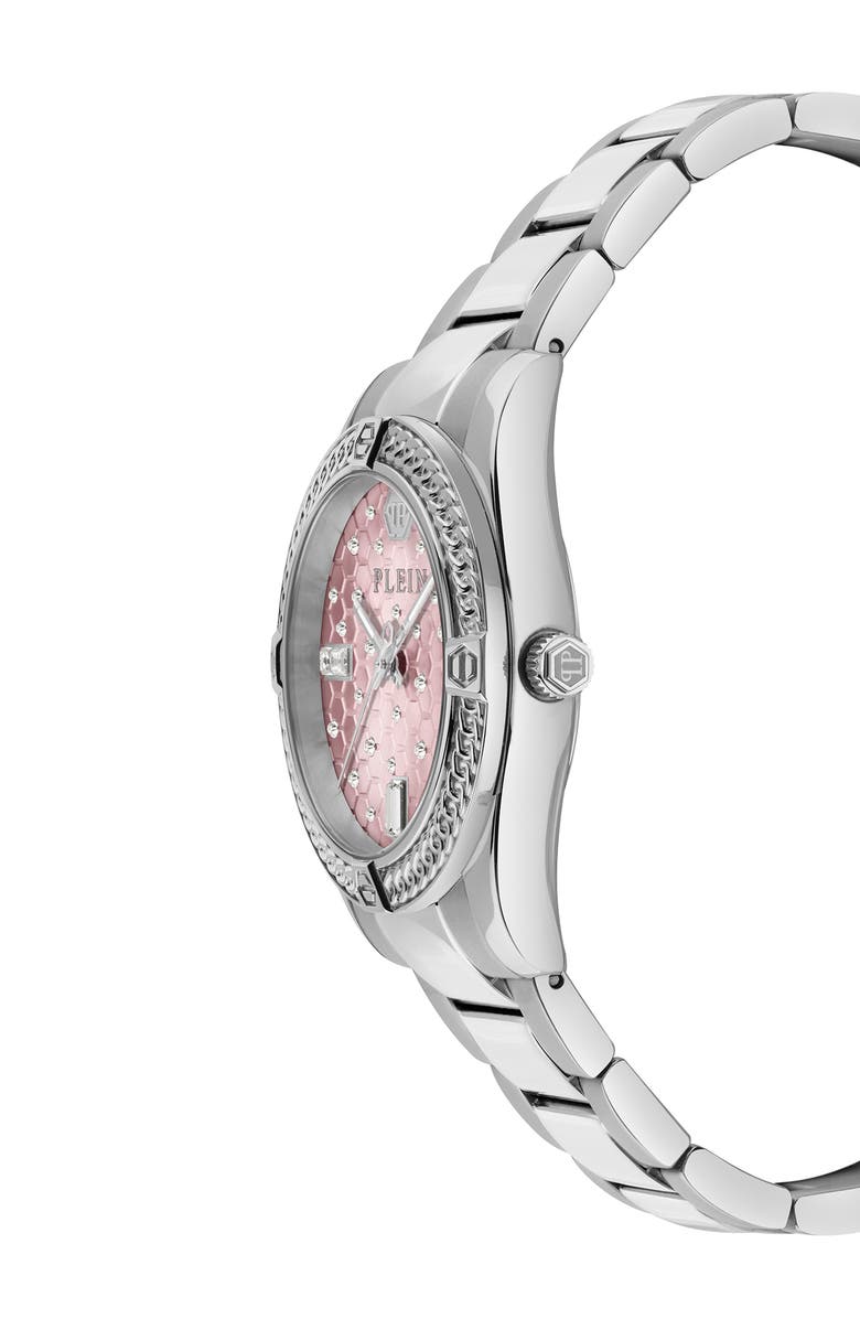 PHILIPP PLEIN Icon Chain Bracelet Watch, 36mm, Alternate, color, Stainless Steel/ Pink