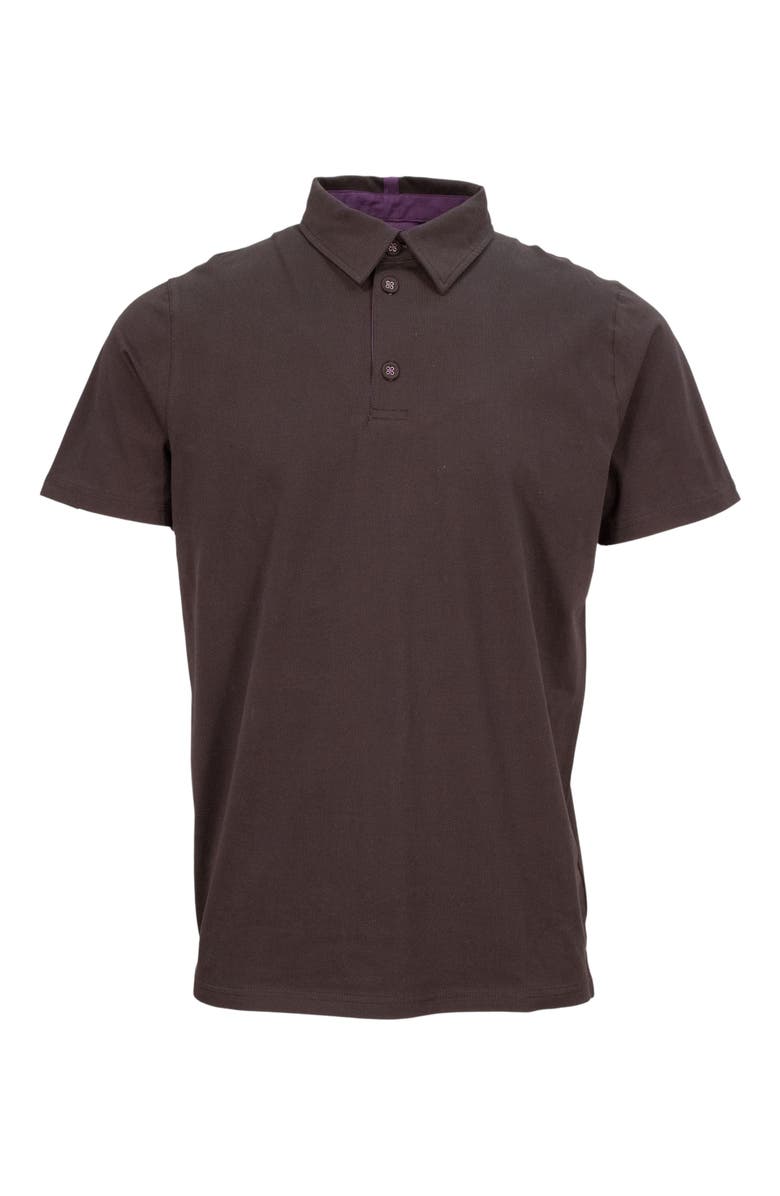 Lords of Harlech Pietro Stretch Cotton Polo Shirt, Main, color, Black