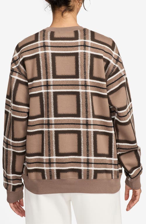 JORDAN JORDAN BROOKLYN PLAID OVERSIZE CREWNECK SWEATSHIRT