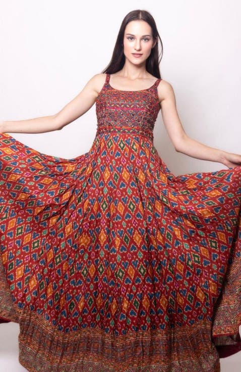 Louisa Patola Print Long Dress