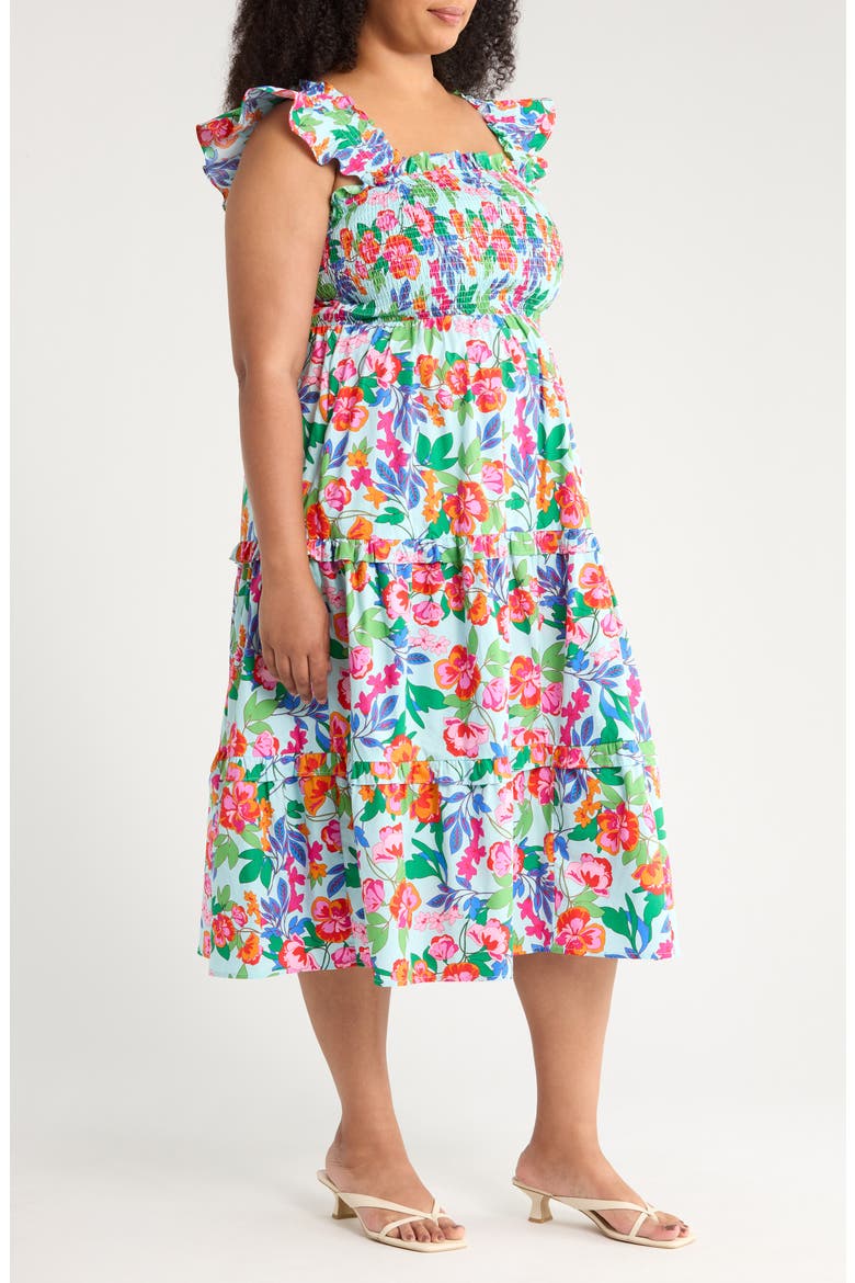 Orlena Floral Cotton Sundress, Alternate, color, BLUE/ GREEN