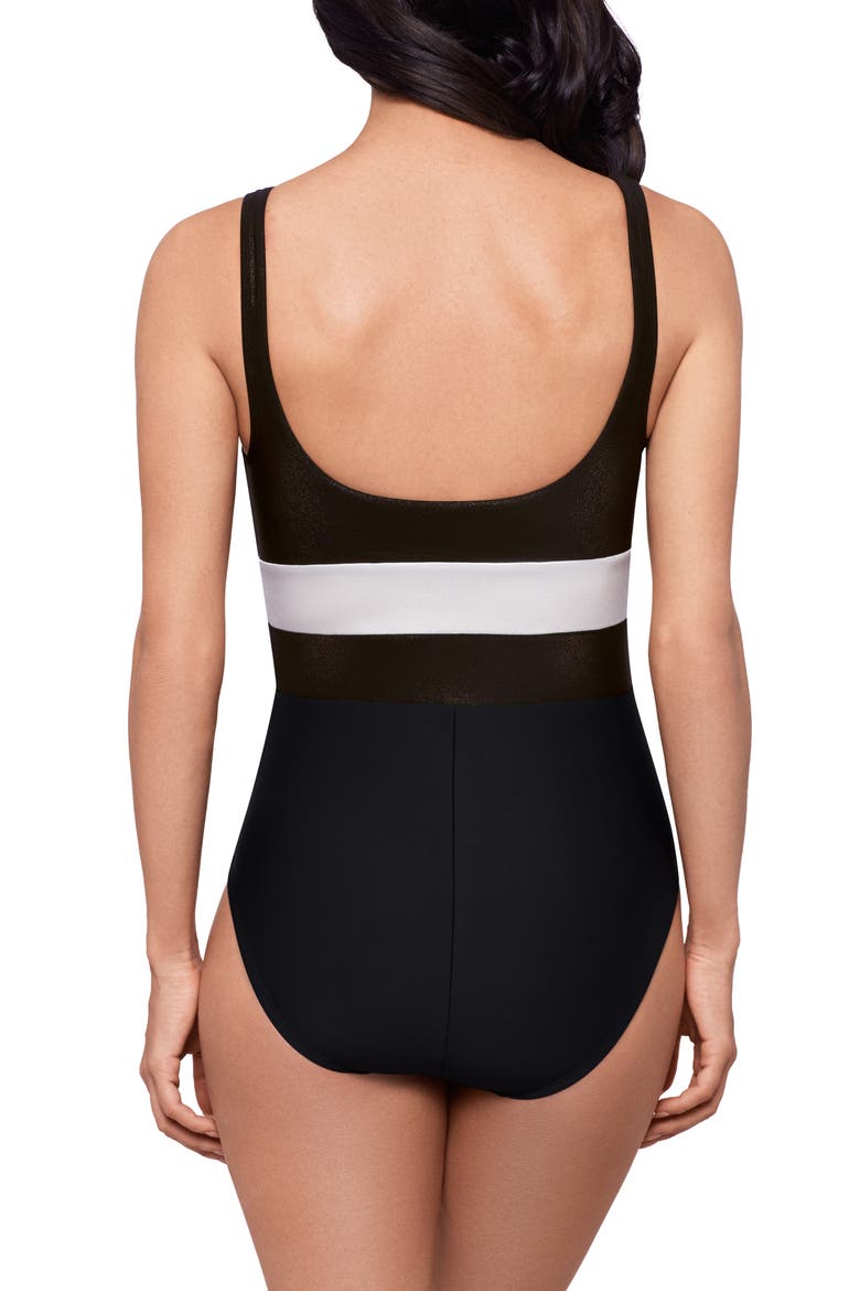 Block Party Alice One-Piece Swimsuit, Alternate, color, BLACK