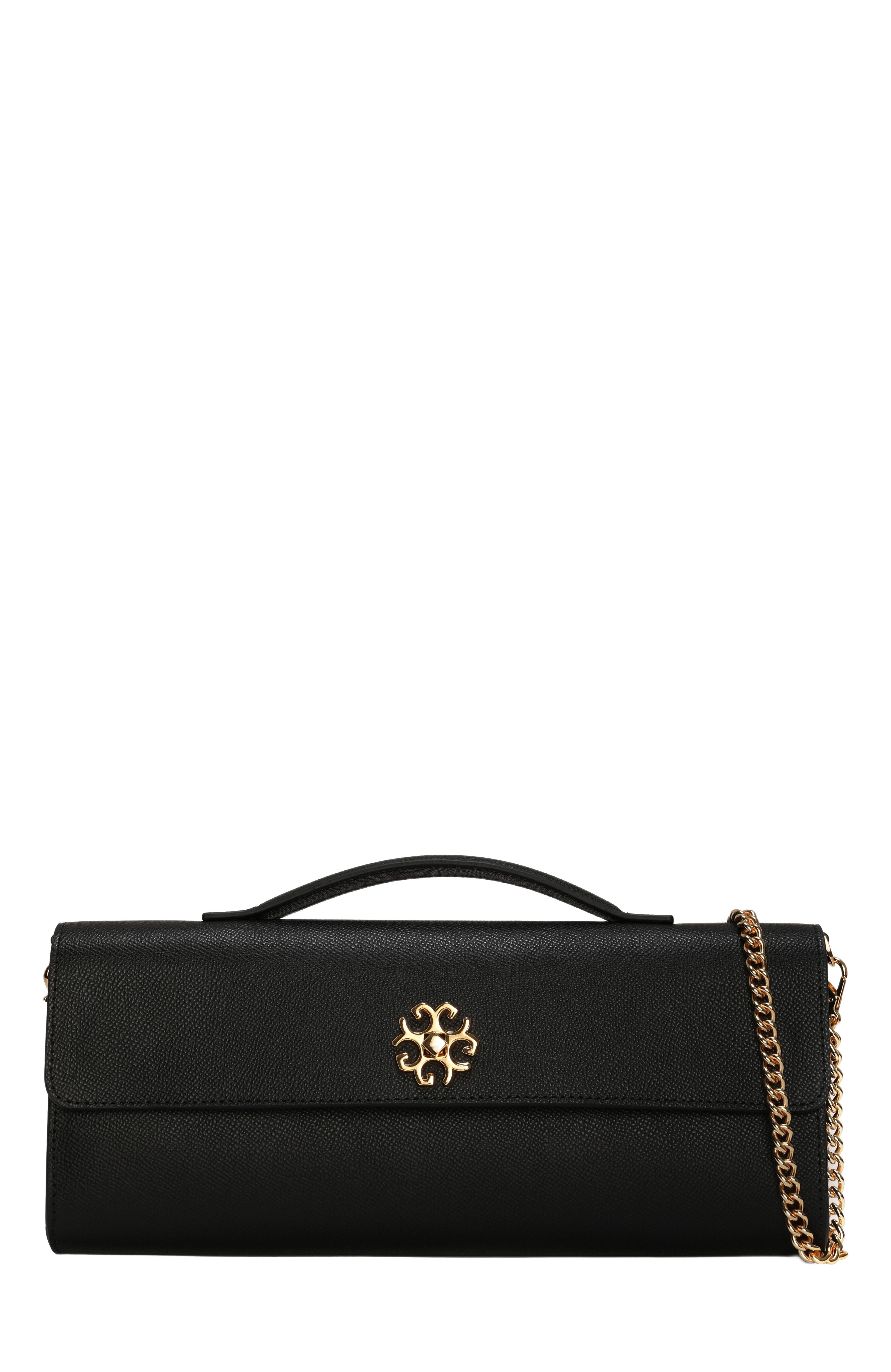 GORSKI Top Handle Rectangle Leather Crossbody Bag, Main, color, Black