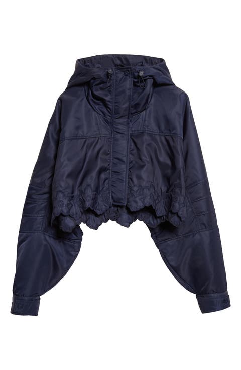 Finnur Embroidered Crop Hooded Jacket