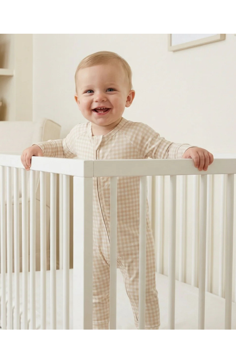 Motette Long Sleeve and Pajama Sleeper, Alternate, color, Sandstone Gingham