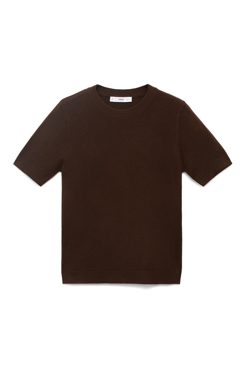 Short Sleeve Sweater, Alternate, color, CHOCOLATE