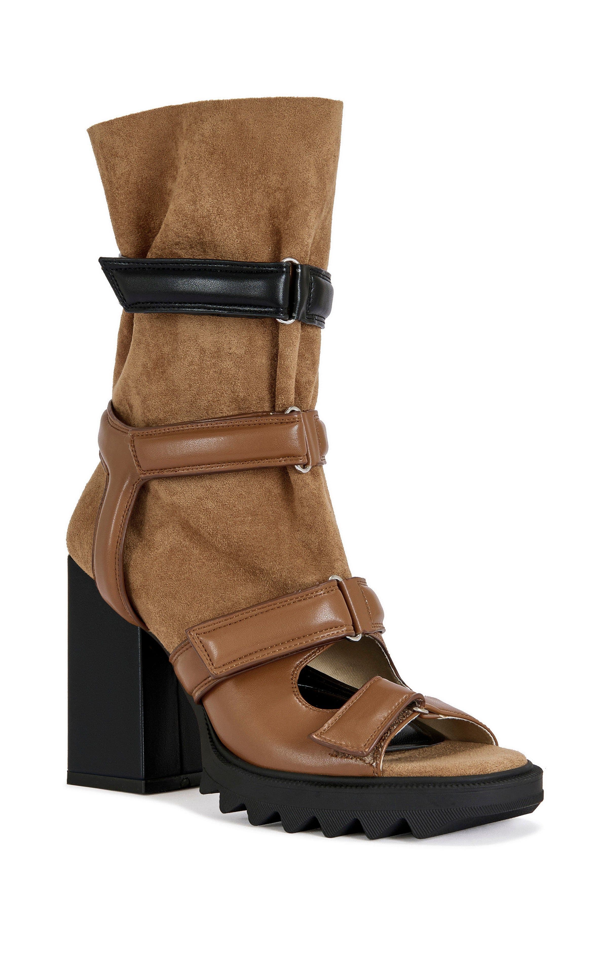 AZALEA WANG Thierry Block Bootie, Alternate, color, Tan