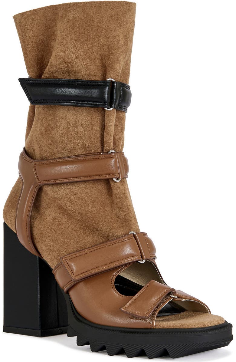 AZALEA WANG Thierry Block Bootie, Alternate, color, Tan