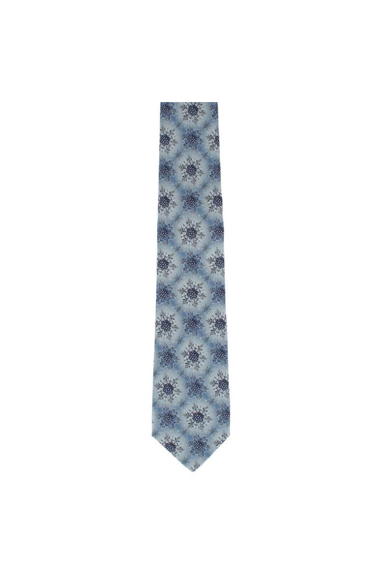 Trafalgar Big and Tall Clarence The Classy Snowflake Silk Holiday Necktie, Alternate, color, Light Blue
