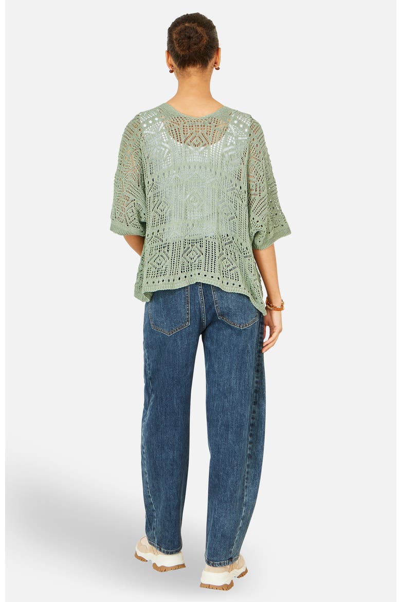 Crochet Edge To Edge Cardigan, Alternate, color, Sage Green