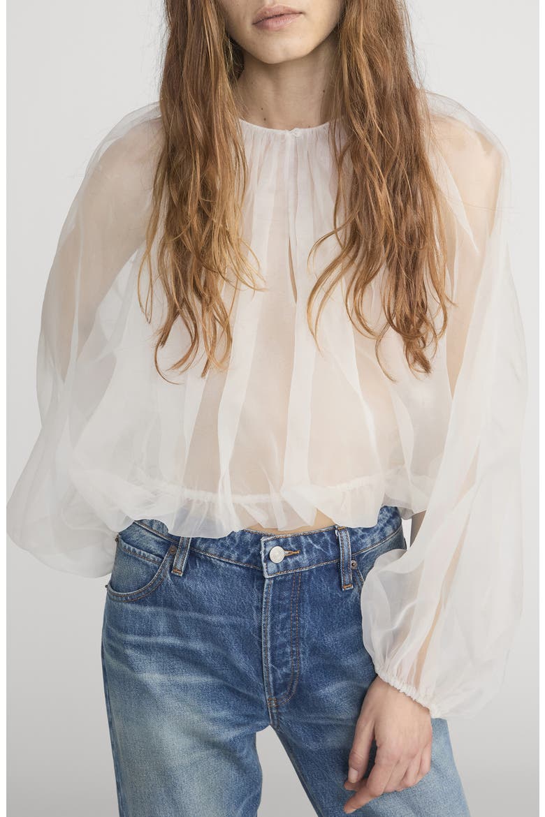 Sheer Silk Top, Main, color, CREAM