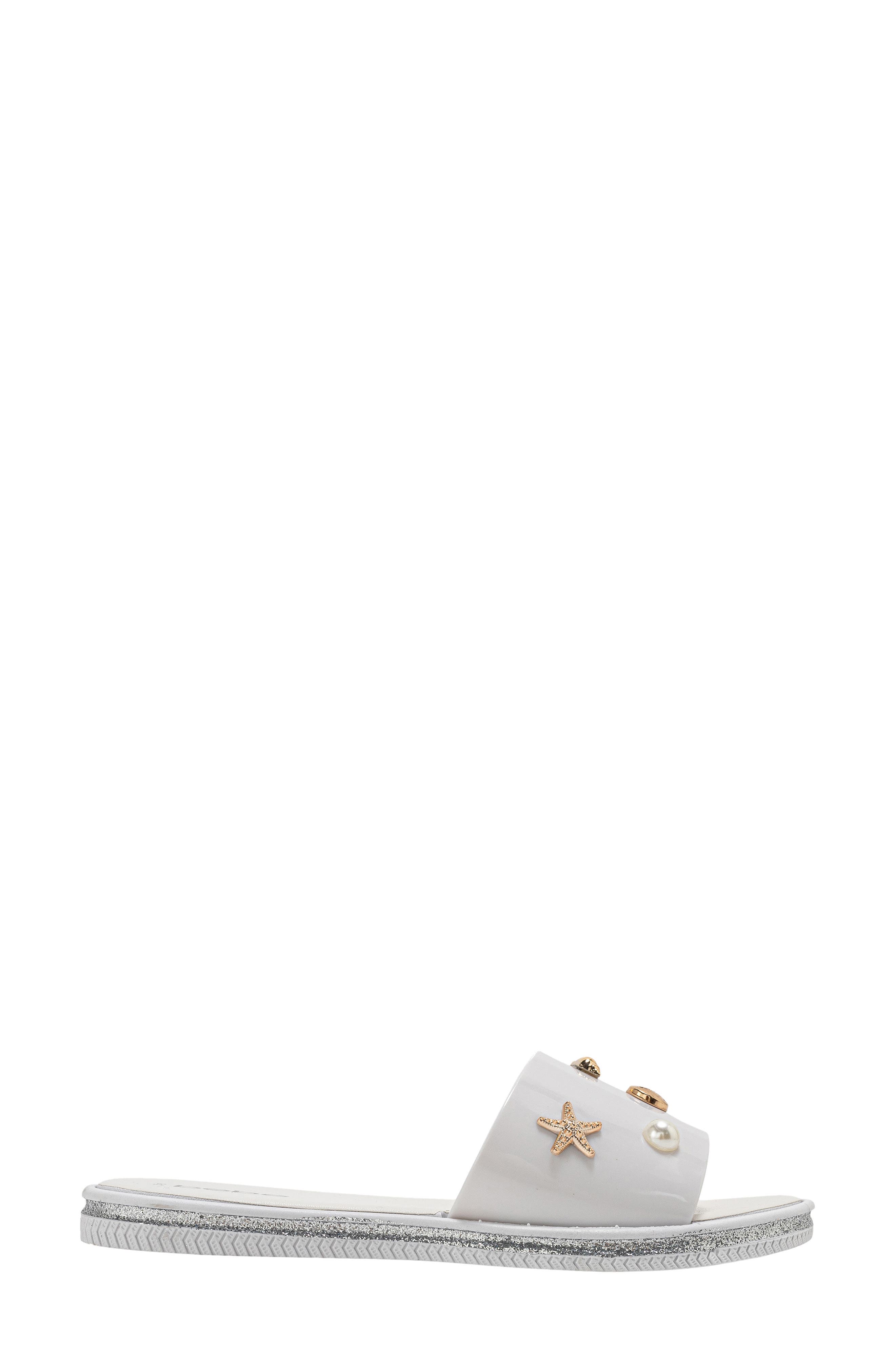 Charm Slide Sandal, Alternate, color, WHITE