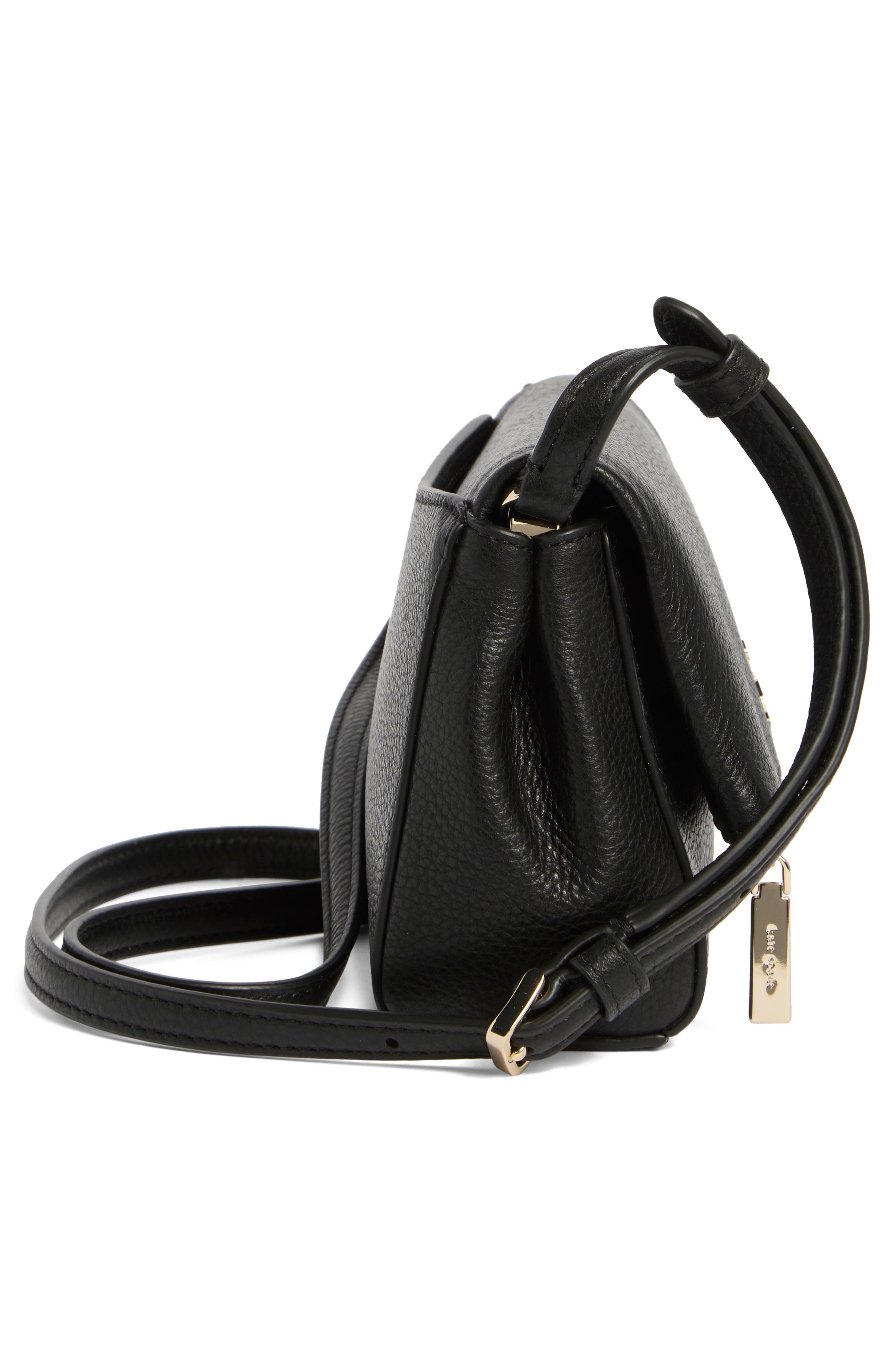 Kate Spade New York leila pebble leather mini flap bag, Alternate, color, 