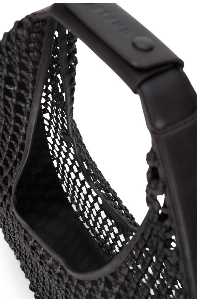 STAUD Moon Woven Leather Top Handle Tote, Alternate, color, Dark Espresso