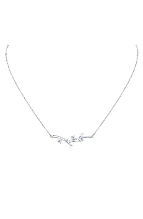 Cubic Zirconia Vine Pendant Necklace