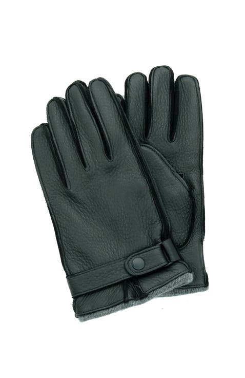 Deerskin leather gloves with belt