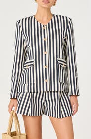 ASTR the Label Danae Stripe Denim Jacket