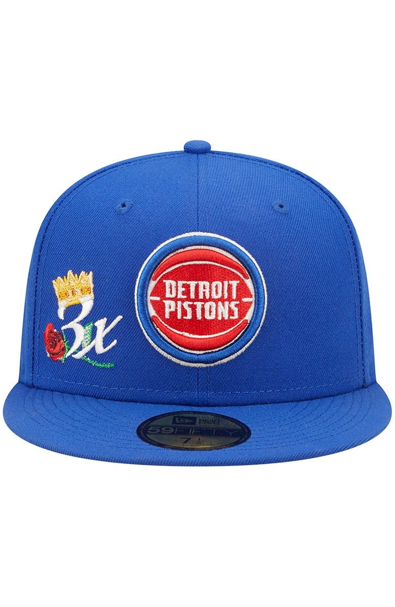 New Era Men's New Era Blue Detroit Pistons 3x NBA Finals Champions Crown 59FIFTY Fitted Hat, Alternate, color, 