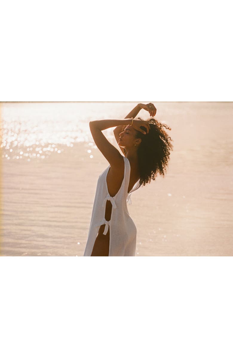 Vitamin A<sup>®</sup> Riviera Linen & Cotton Cover-Up Dress, Alternate, color, White Crinkle Linen