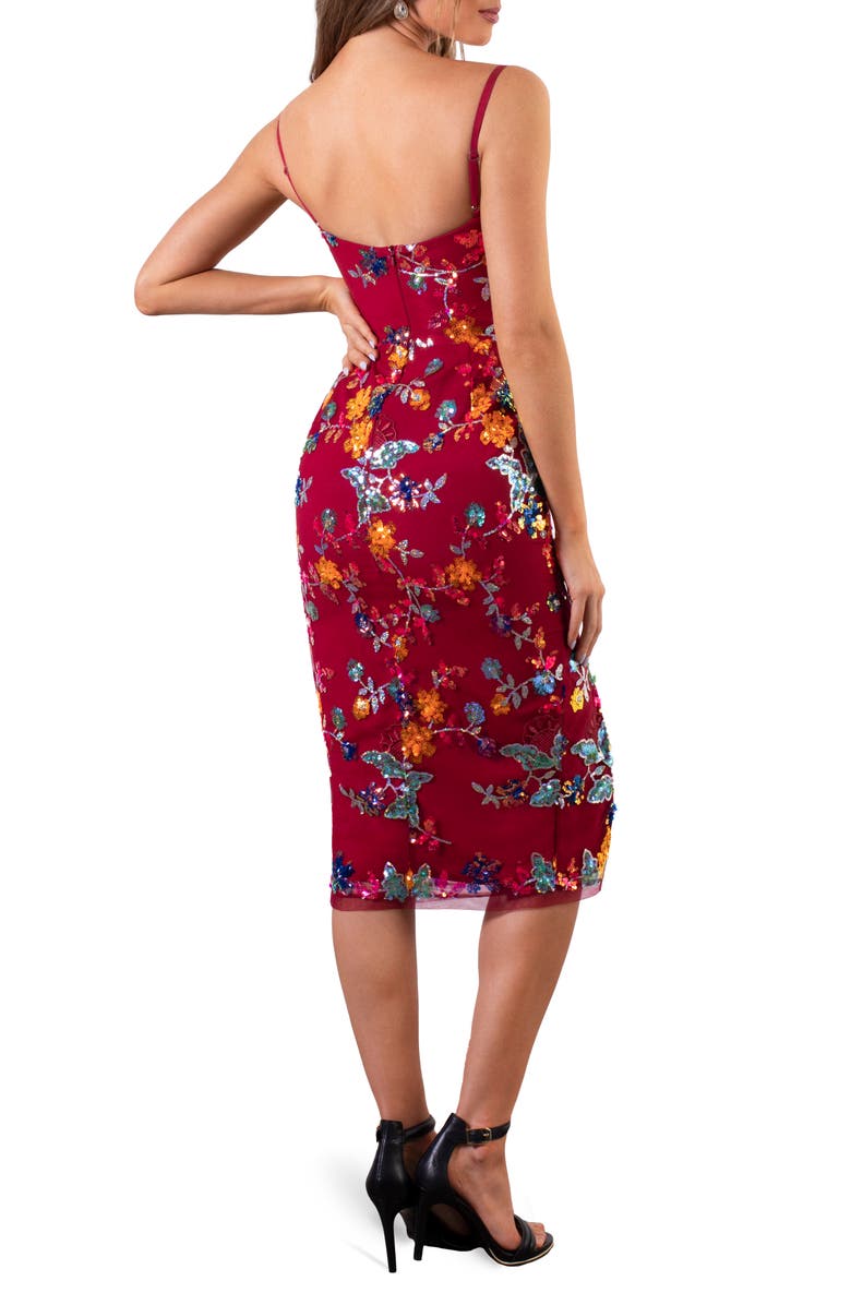 HELSI Sonya Floral Sequin Cocktail Midi Dress, Alternate, color,